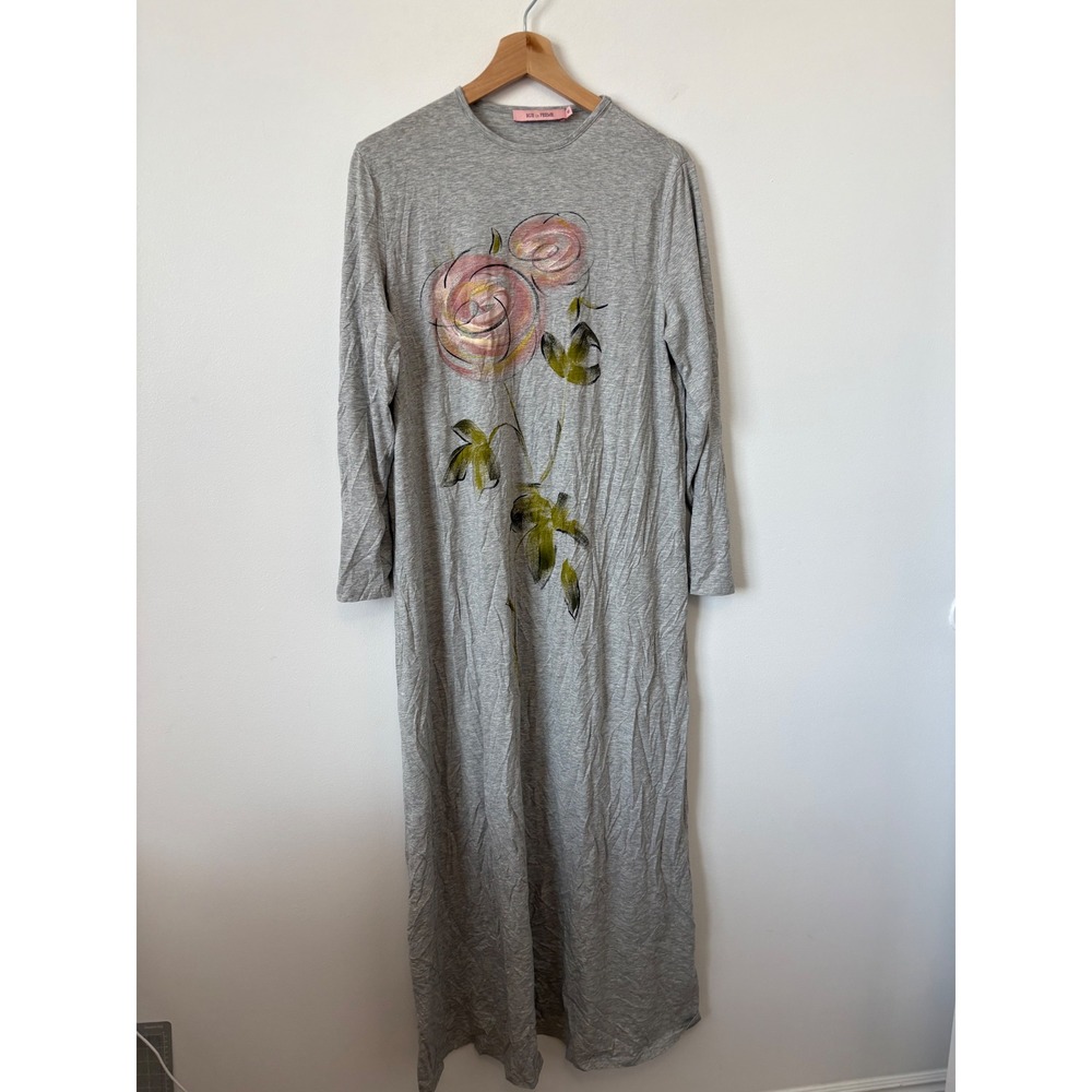 RUE de FEEME Floral Pull-On Nightgown – Heather Grey – Women's 10 - Picture 2 of 4